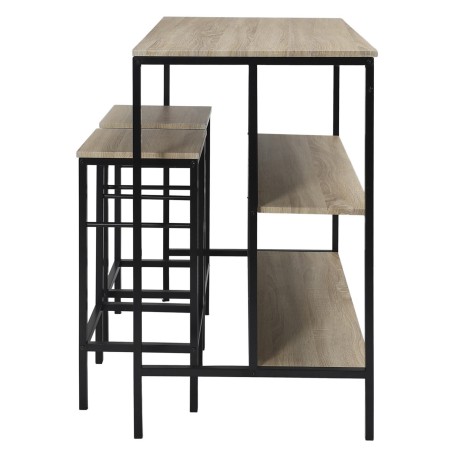 Table ilot 2 tabourets Loka Noir - Home Deco Factory