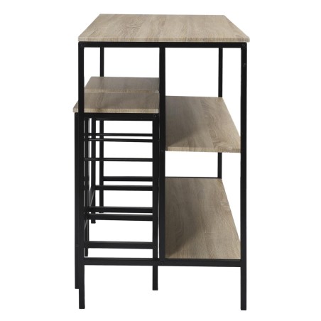 Table ilot 2 tabourets Loka Noir - Home Deco Factory