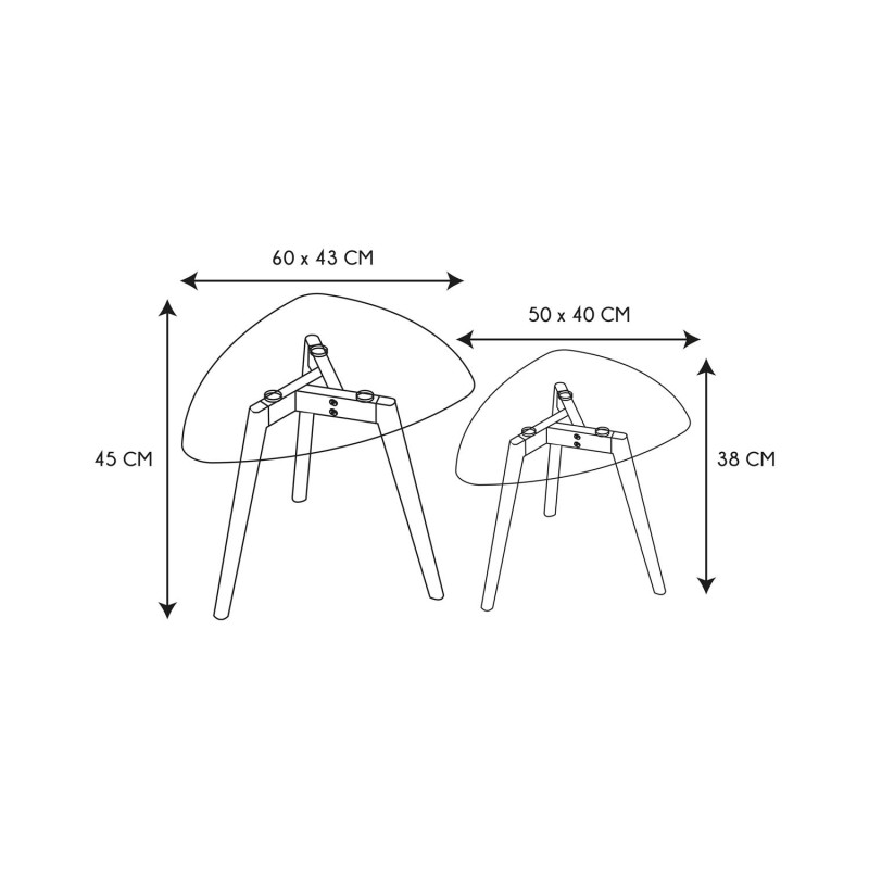 Lot De 2 Tables Gigognes Galet En Verre - Home Deco Factory