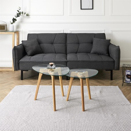 Lot De 2 Tables Gigognes Galet En Verre - Home Deco Factory