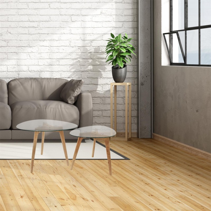 Lot De 2 Tables Gigognes Galet En Verre - Home Deco Factory