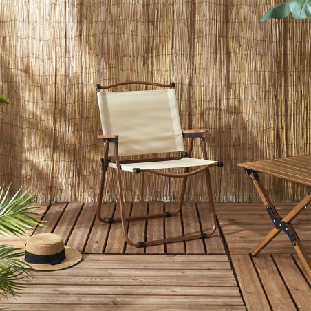 Chaise Camping Mariposa Beige - Home Deco Factory