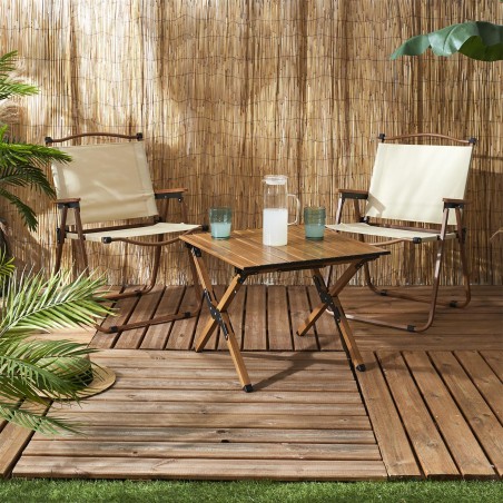 Chaise Camping Mariposa Beige - Home Deco Factory