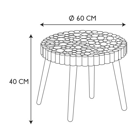 Table Basse Rondin D60 Beige - Home Deco Factory