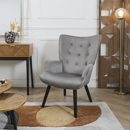 Fauteuil De Salon Giulia Gris - Home Deco Factory