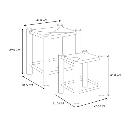 Lot De 2 Tabourets Gigognes Hamram - Home Deco Factory