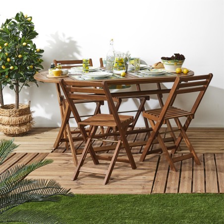Table de jardin et 4 chaises Halong - Home Deco Factory