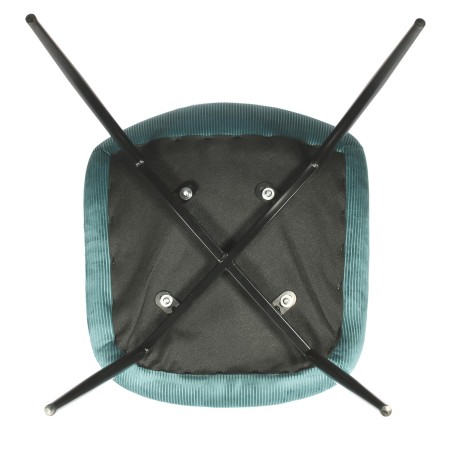 Chaise En Velours Côtelé Giulia Bleu Canard - Home Deco Factory