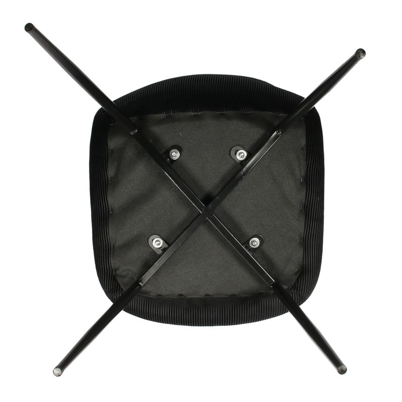 Chaise En Velours Côtelé Giulia Noire - Home Deco Factory