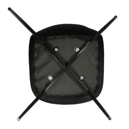 Chaise En Velours Côtelé Giulia Noire - Home Deco Factory