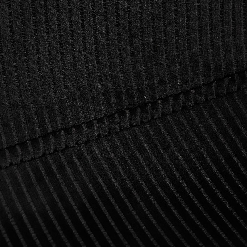 Chaise En Velours Côtelé Giulia Noire - Home Deco Factory