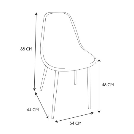 Chaise En Velours Côtelé Giulia Noire - Home Deco Factory