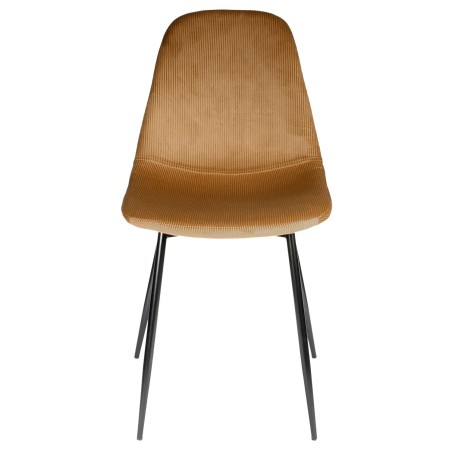 Chaise En Velours Côtelé Giulia Jaune - Home Deco Factory