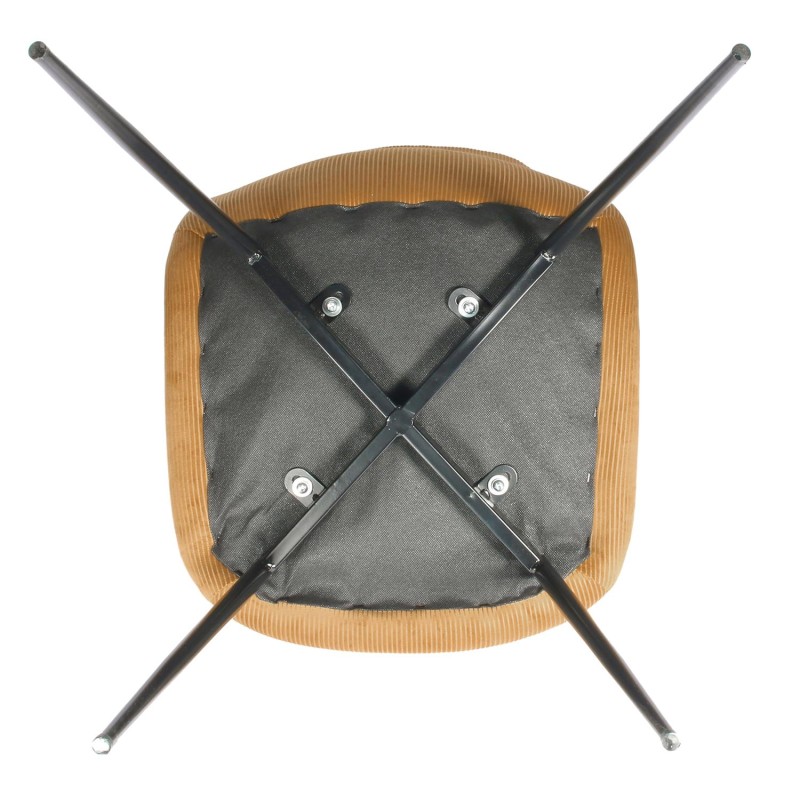 Chaise En Velours Côtelé Giulia Jaune - Home Deco Factory