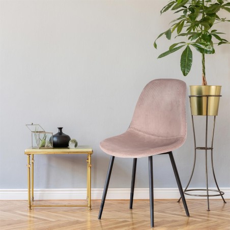 Chaise En Velours Côtelé Giulia Rose - Home Deco Factory