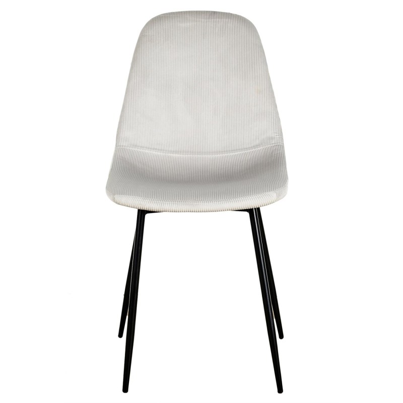 Chaise En Velours Côtelé Giulia Gris Clair - Home Deco Factory