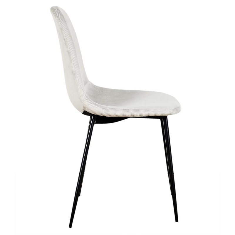 Chaise En Velours Côtelé Giulia Gris Clair - Home Deco Factory