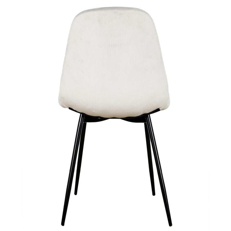 Chaise En Velours Côtelé Giulia Gris Clair - Home Deco Factory