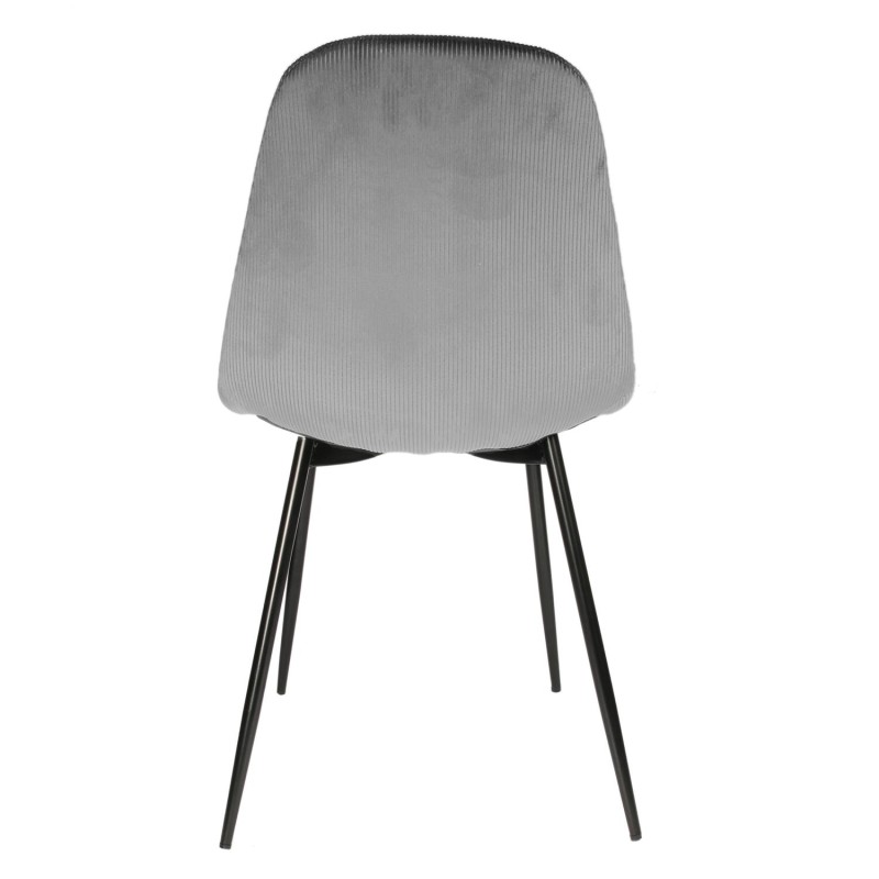 Chaise En Velours Côtelé Giulia Gris - Home Deco Factory
