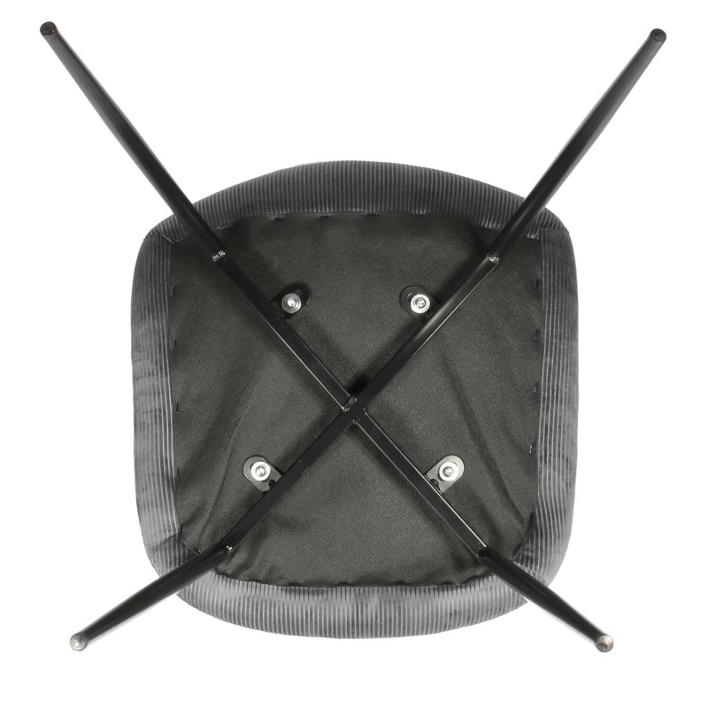 Chaise En Velours Côtelé Giulia Gris - Home Deco Factory