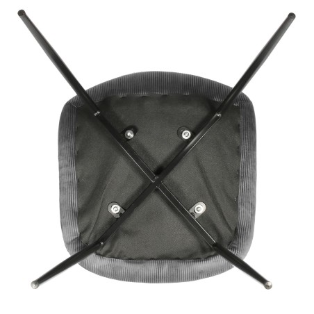 Chaise En Velours Côtelé Giulia Gris - Home Deco Factory