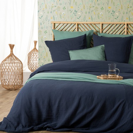 Parure De Lit Flora Bleu 240x220 - Atmosphera