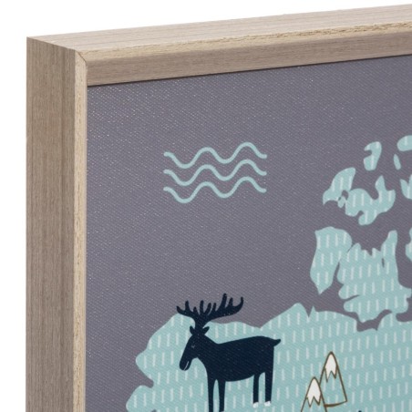 Tableau Imprimée Encadrée Carte Du Monde 50x70 - Atmosphera For Kids