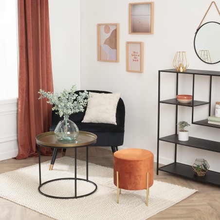 Tabouret velours Ambre Living Atmosphera