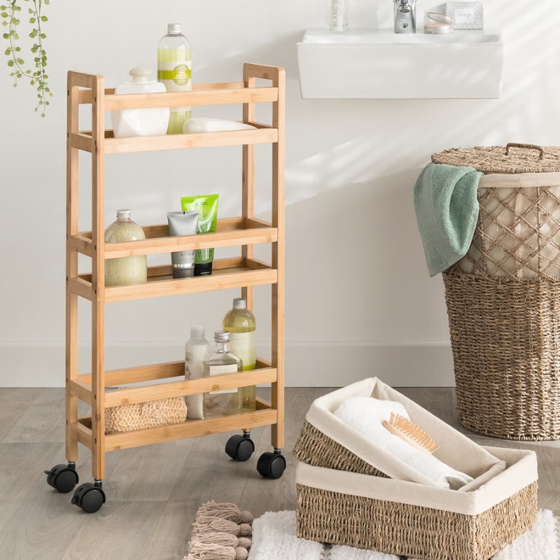 Desserte De Cuisine A Roulettes Bambou Five