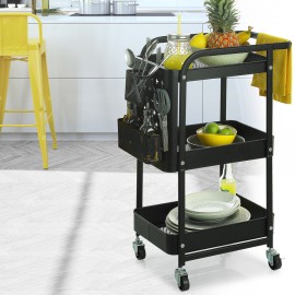 Desserte De Cuisine Métal 3 Étages Noir Five 2