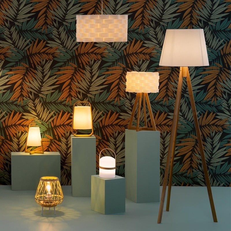 Lampe à poser en bambou et papier Moki