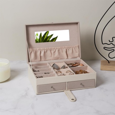 Boîte À Bijoux Lena Blanc Rose - Home Deco Factory