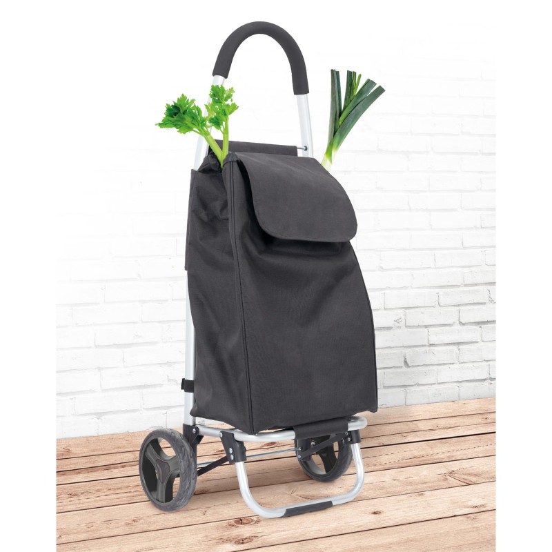 Chariot Shopping Pliable 39L Noir - Home Deco Factory
