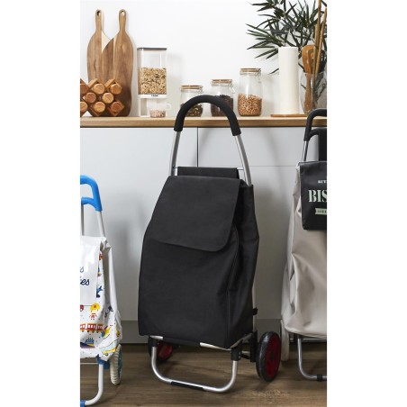 Chariot Shopping Pliable 39L Noir - Home Deco Factory