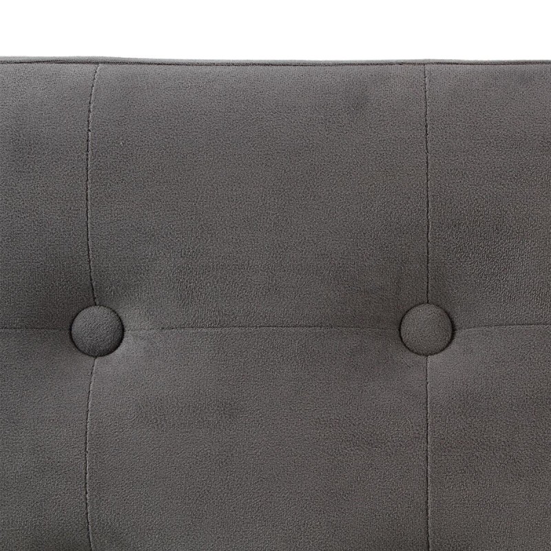 Pouf Pliable En Velours Lysandre Gris - Atmosphera