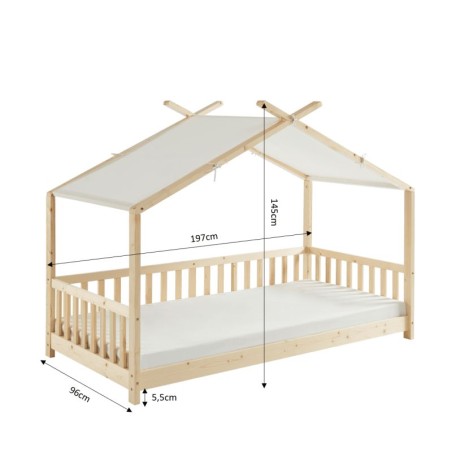 Lit Tente Enfant Avec Barrière Rêves De Forêt 90x190 - Laïba Kids