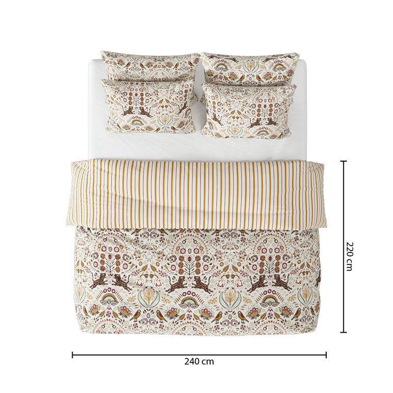 Parure de lit imprimée Indie Beige 240x220 - Atmosphera