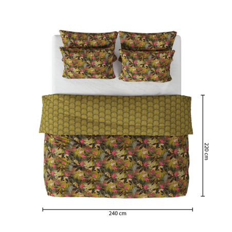 Parure de lit Boudoir Vert Kaki 240x220 - Atmosphera