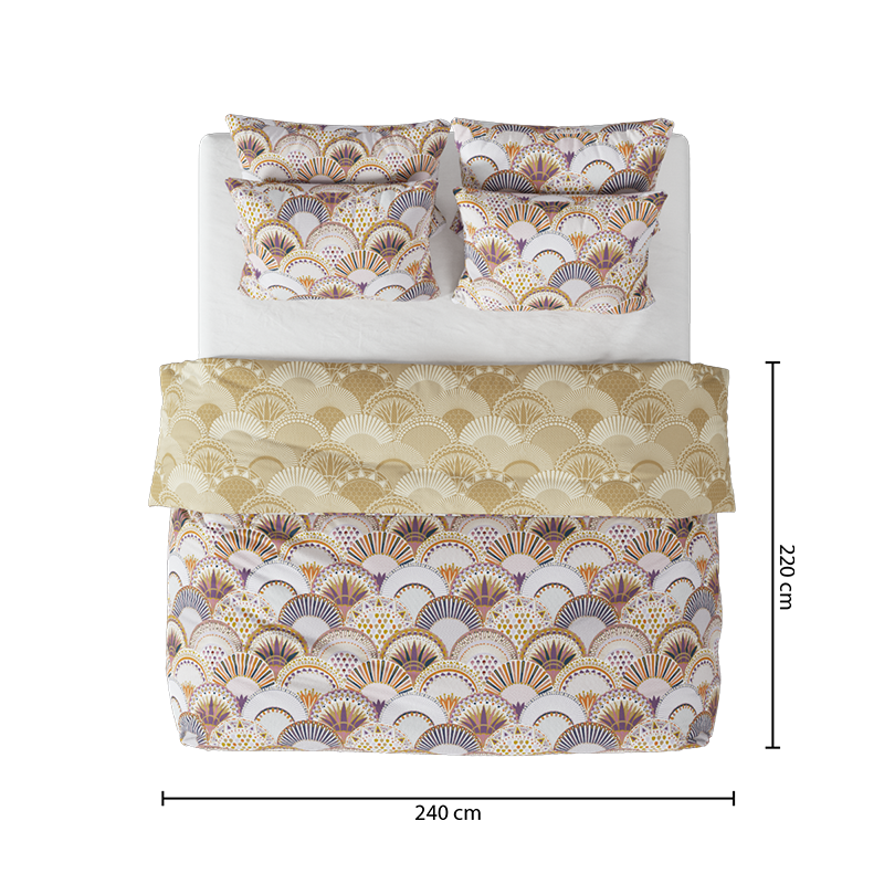 Parure de lit imprimée Aikupito Lilas 240x220 - Atmosphera