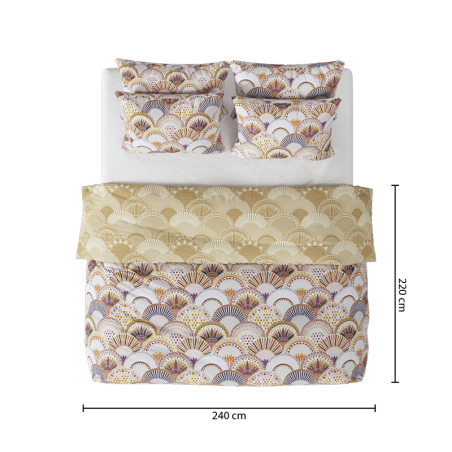 Parure de lit imprimée Aikupito Lilas 240x220 - Atmosphera