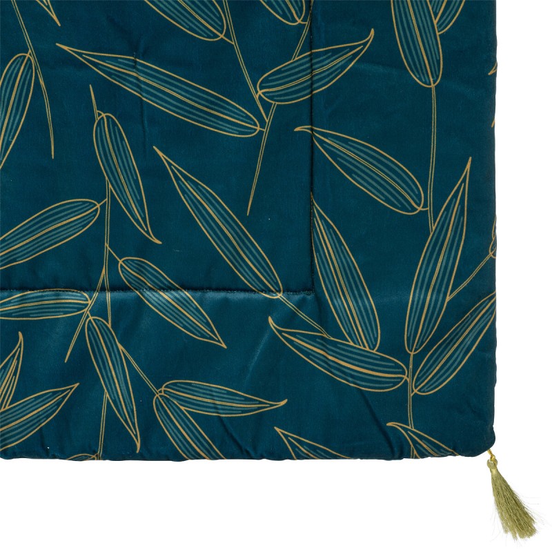 Edredon En Velours Ozie Bleu Canard 80x180 - Atmosphera