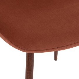 Chaise Roka En Velours Noyer Terracotta - Atmosphera 2