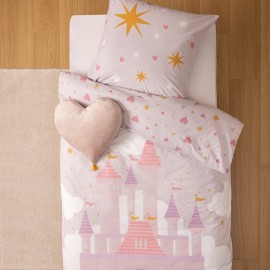 Parure de lit enfant château Rose 140x200 - Atmosphera For Kids 2
