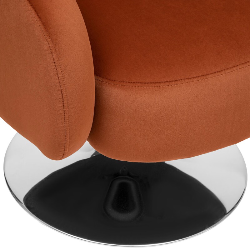 Fauteuil Pivotant En Velours Edith Ambre Atmosphera
