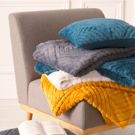 Plaid 3D losanges 180x230 Gris - Atmosphera 2