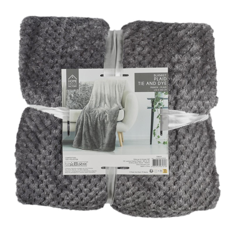 Plaid nid abeille XXL 150x200 Gris - Home Deco Factory