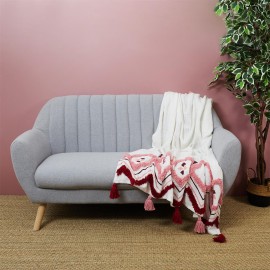 Jeté de canapé ethnique Rose 130x150 - Home Deco Factory 2