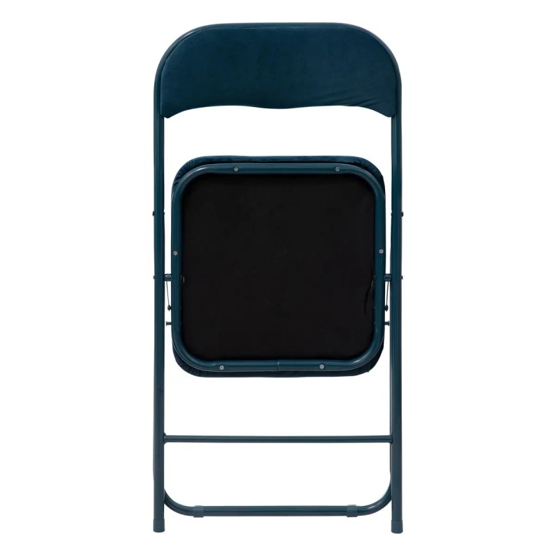 Chaise Pliante Velours Bleu Canard Five