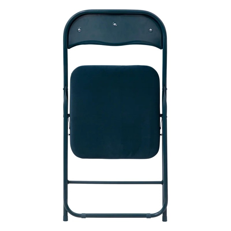 Chaise Pliante Velours Bleu Canard Five