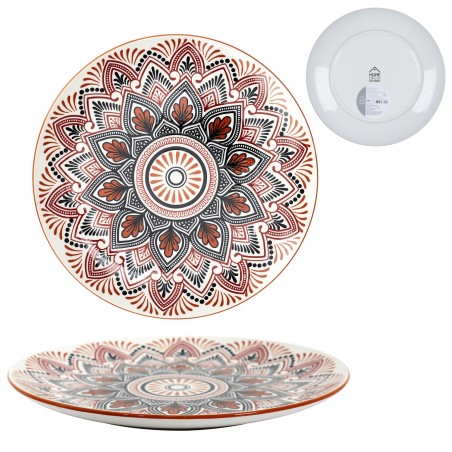 Service De Table 18 pcs Mandala En Porcelaine Orange - Home Deco Factory
